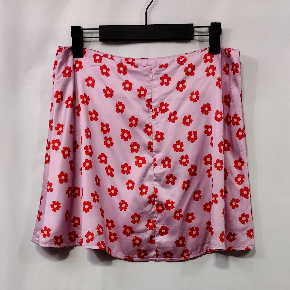 Princess Polly Polly Olton Floral Mini Skirt Women's 10 Pink Red Barbiecore 90s - Picture 8 of 12
